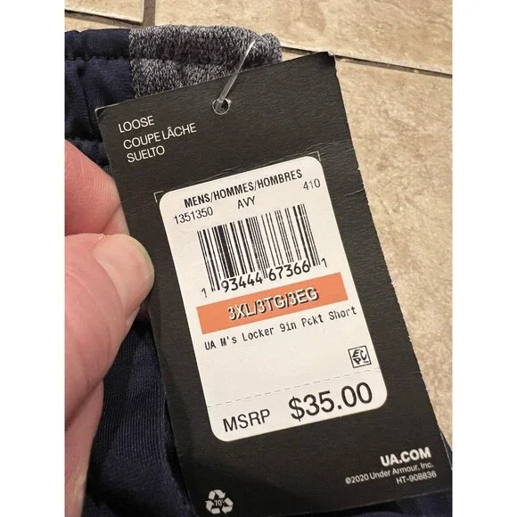 Under Armour Shorts Mens XXXL Blue Locker Athletic Performance 9" Inseam GYM NEW - Picture 2 of 8